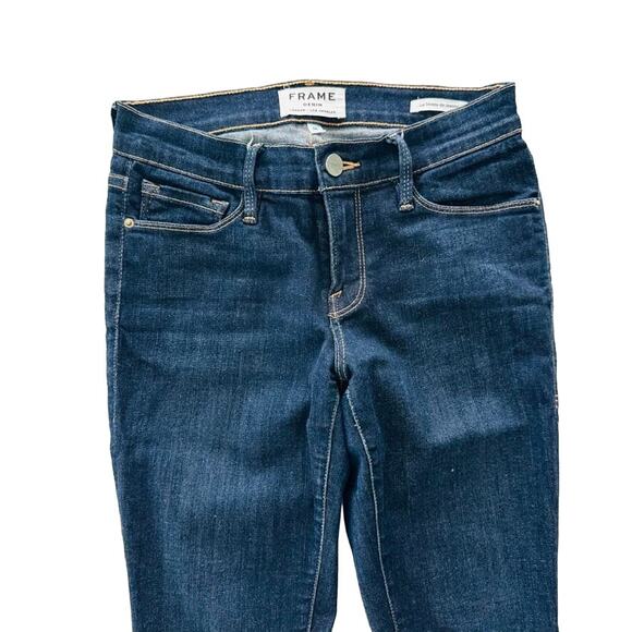FRAME Denim Le Skinny De Jeanne Size 26 Queens Way Dark Wash 7/8 High Rise - Picture 4 of 8